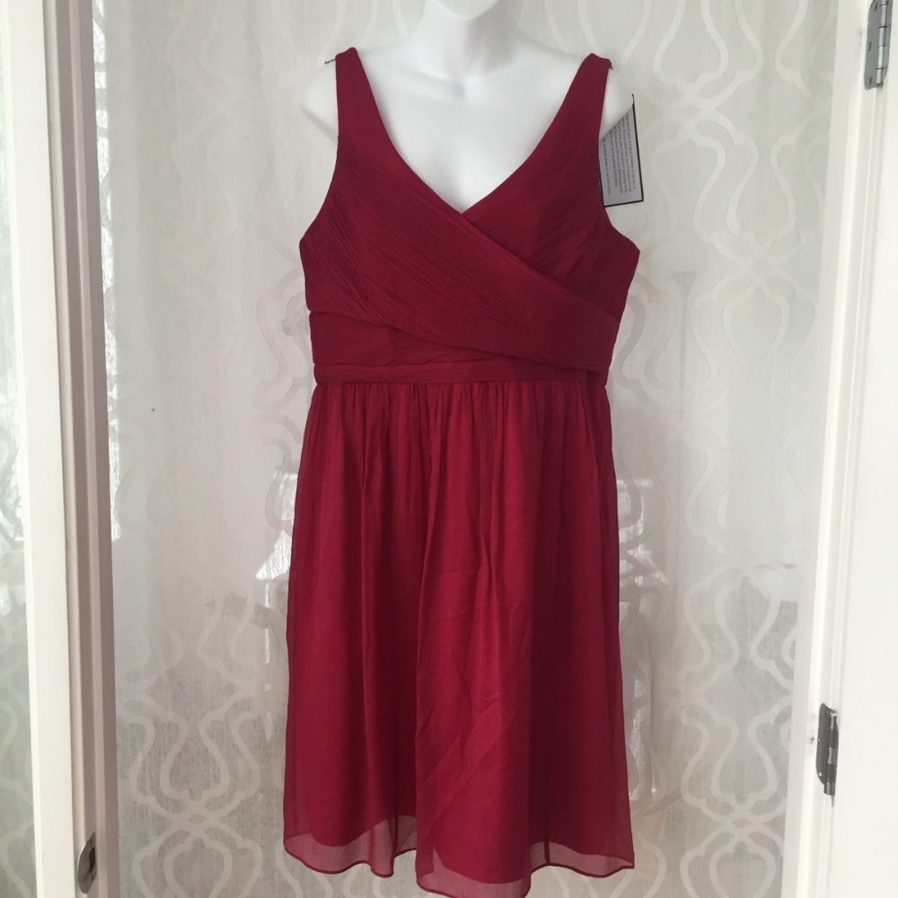 J. Crew Heidi Red Chiffon 100% Silk Dress - Picture 1 of 5
